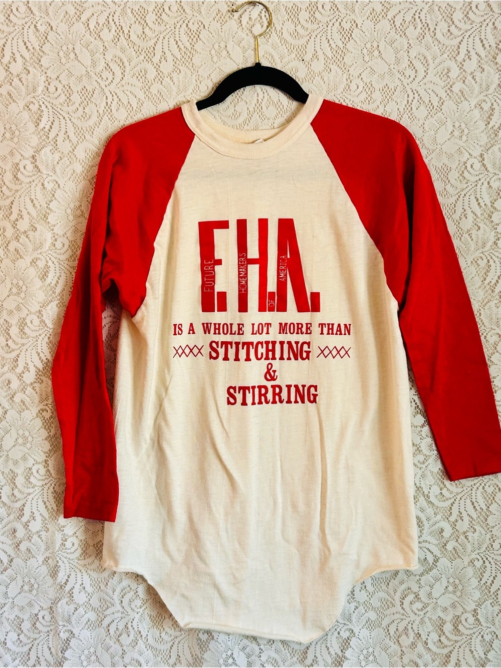 Vintage FHA Future Homemakers America Raglan Graphic Tee USA Made Large